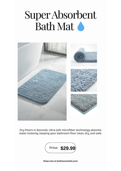 Ultra Soft Super Absorbent Bath Mat